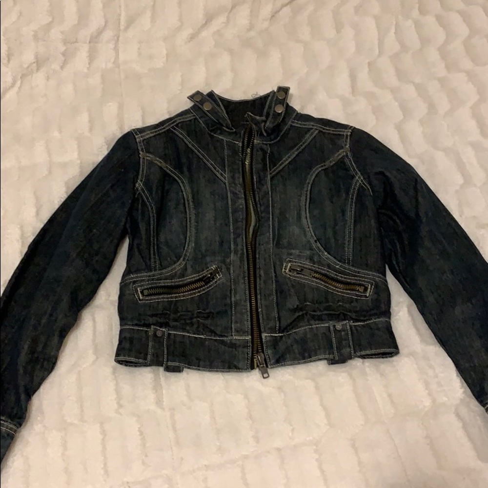 Dollhouse edgy moto denim jacket-never worn